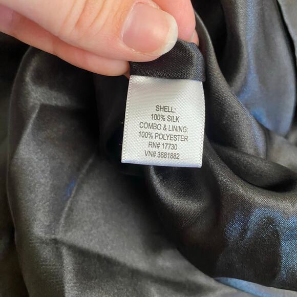 Proenza Schouler for Target Silk Charmeuse Midi‎ Dress Size 5 Juniors Navy Black - Picture 7 of 9